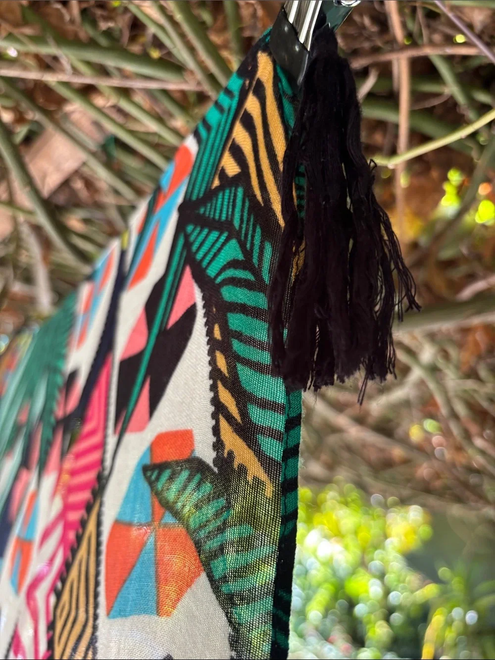 Mara Hoffman Green and Teal Tropical Printed Shawl, scarf, throw, beach coverup